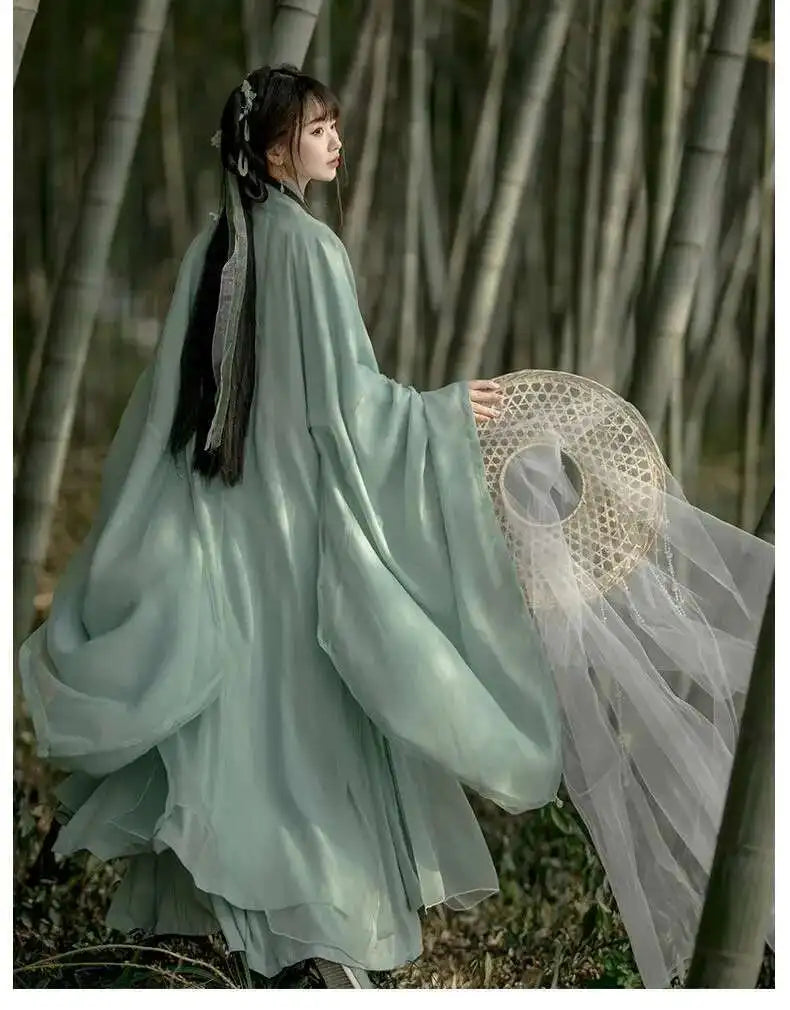 China Traditional Hanfu Women Evening Dresses Elegant Fairy Skirt Loose Big Sleeves Elegant Dress Banquet Dance Clothes Spring