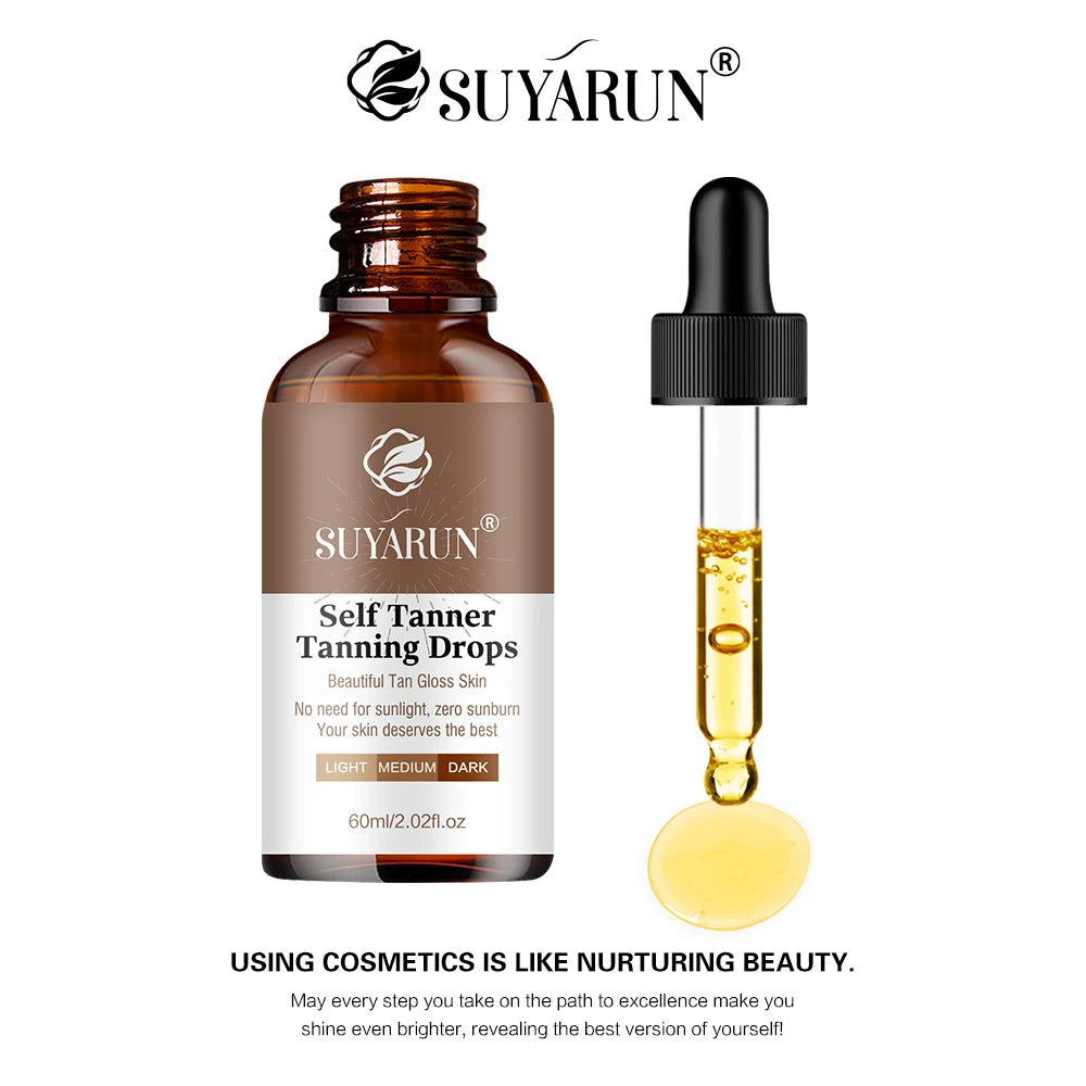Sunless Tanning Serum - Buildable Natural Glow, Streak-Free Formula for All Skin Tones. Moisturizing & Non-Irritating.