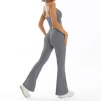 Scrunch Sports Suit Women's Yoga Set Gym Wear Sexy Sports Bras and Flared Leggings Sets Fitness Outfits Female Workout Clothes