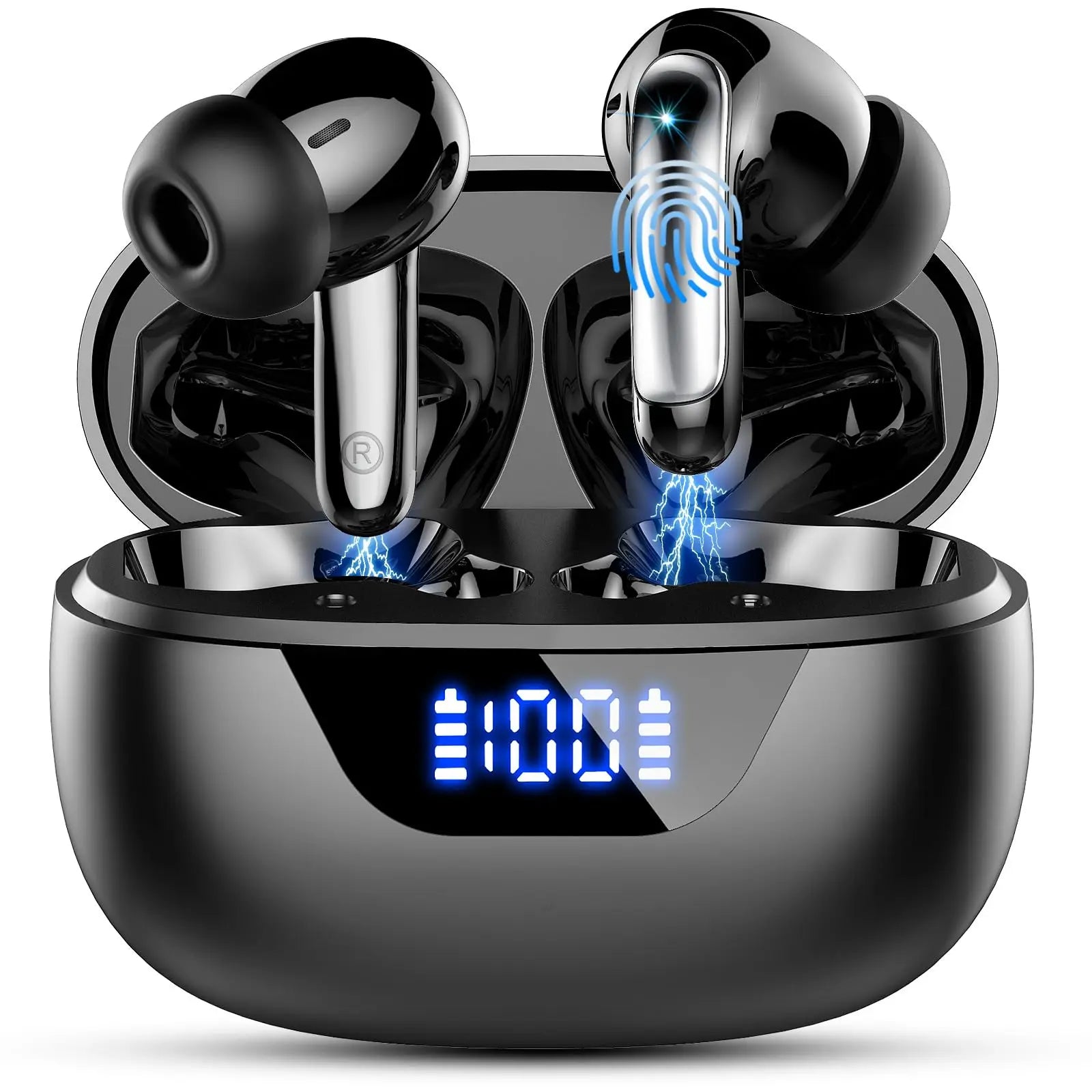 Wireless Headphones,Bluetooth 5.3 Stereo Earphones in Ear with 4 ENC Mic Clear Calls,Noise Cancelling Ear Buds,48H battery life. Image principale du produit
