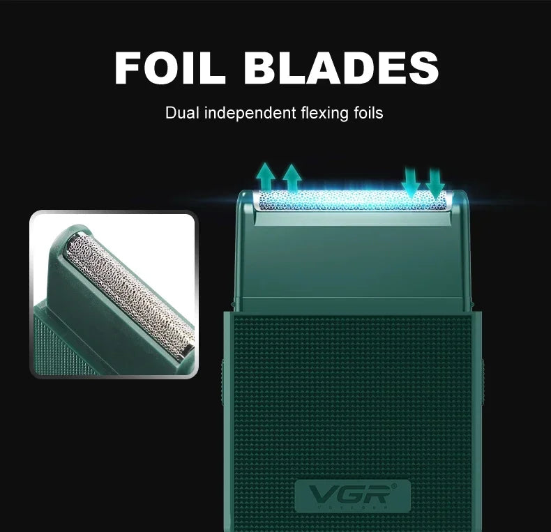 VGR Razor Rechargeable Shaver Professional Beard Trimmer Travel Hair Trimmers Reciprocating Shaving Machine for Men V-376
