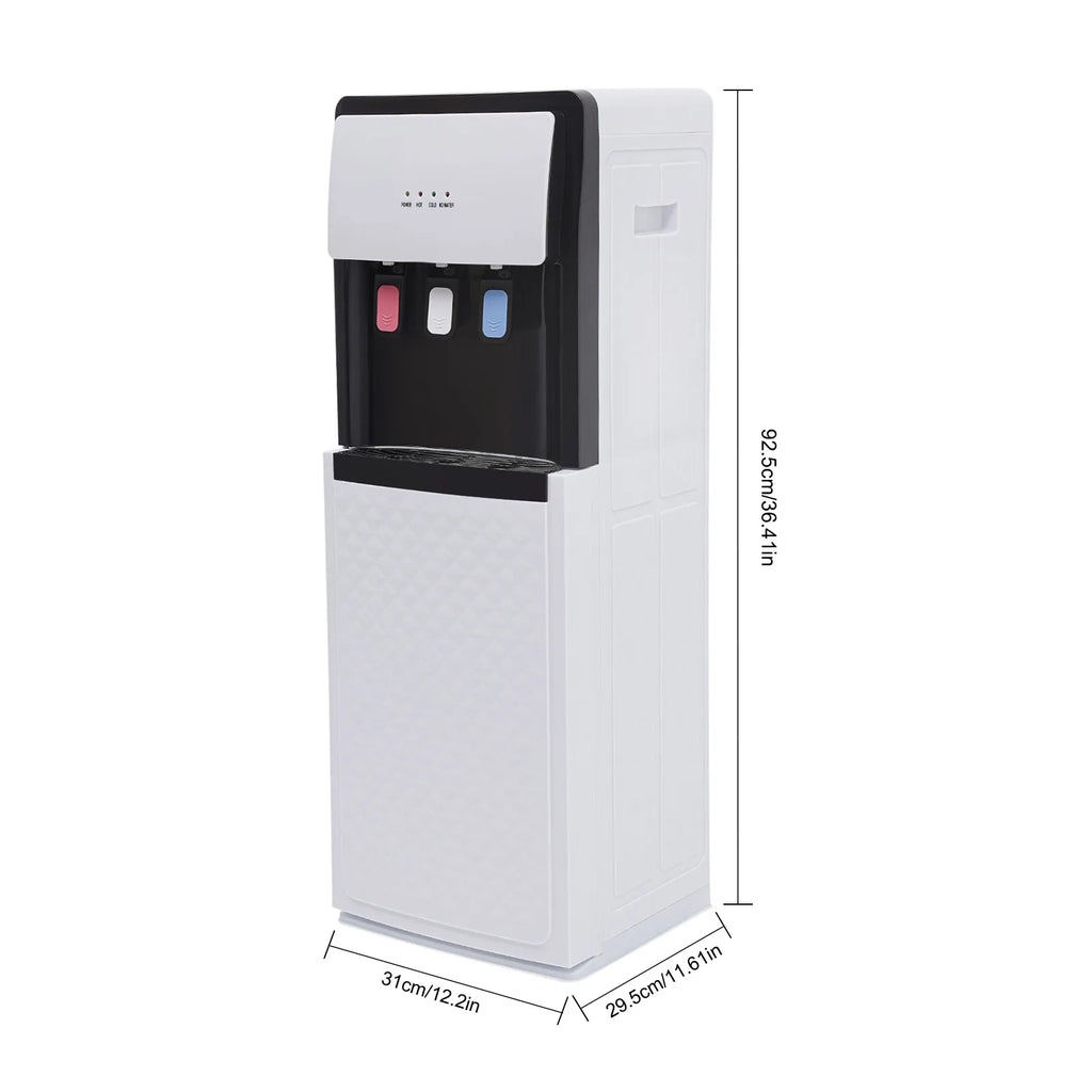 Modern White Bottom Loading Water Dispenser Hot/Cold Water Cooler Dispenser with Anti-Scalding Design for Offices Homes Gyms