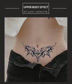 1pc Charming Tattoo Stickers Waterproof Lasting One To Two Weeks For Girls Belly Chest Back Waist Non-Reflective Thorn Cyan