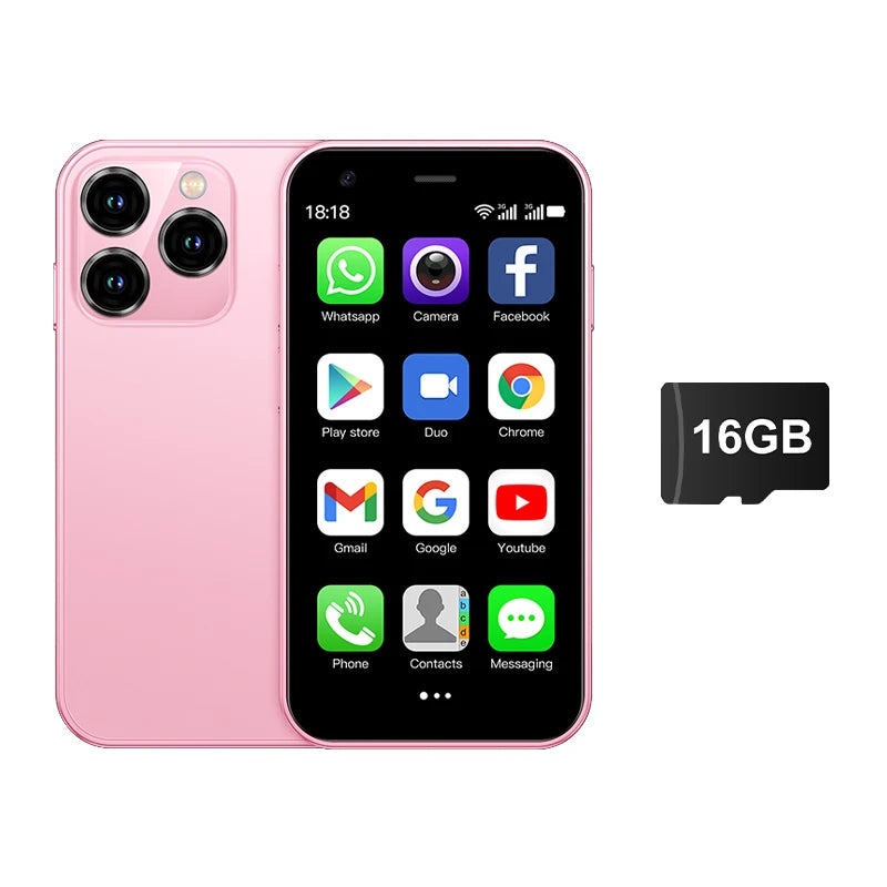 SERVO 15SE Mini Smartphone 3G WCDMA WiFi Hotspot Android OS Play Store WhatsAPP 2GB+16GB 2 SIM Card 3.0" Super Small Smart Phone