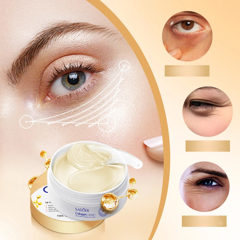 Collagen eye mask, deep moisturizing, firming the skin around the eyes, eye care, anti-aging skincare, making the skin younger