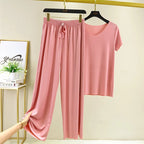 two piece set women top and pants Summer 2 piece sets womens outfits vacation 2026 new collection wide leg pants elegant casual