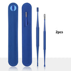 Double-headed spiral silicone ear cleaning swabs set - washable and reusable for ear wax removal and ear cleaning tools