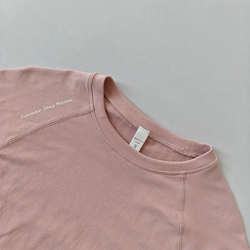 Women's Outdoor Sports Shirt Yoga Wear Fitness T-Shirt Running Workout Tops T-shirt Female Sportswear Exercise Gym Clothing