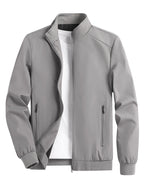 Men's Spring and Autumn Thin Casual Jacket Solid Color Stand Collar Cardigan Jacket Men's Outdoor Sports Casual Versatile Top