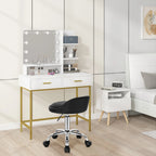 WOLTU Swivel Office Stool with Wheels Height Adjustable Computer Chair With Low Backrest Work  Roller Rocker Dressing Stool