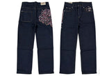 Y2K Black Washed Embroidered High-waisted Oversized Jeans Men European and American Retro Classic Loose Wide-leg Straight Pants