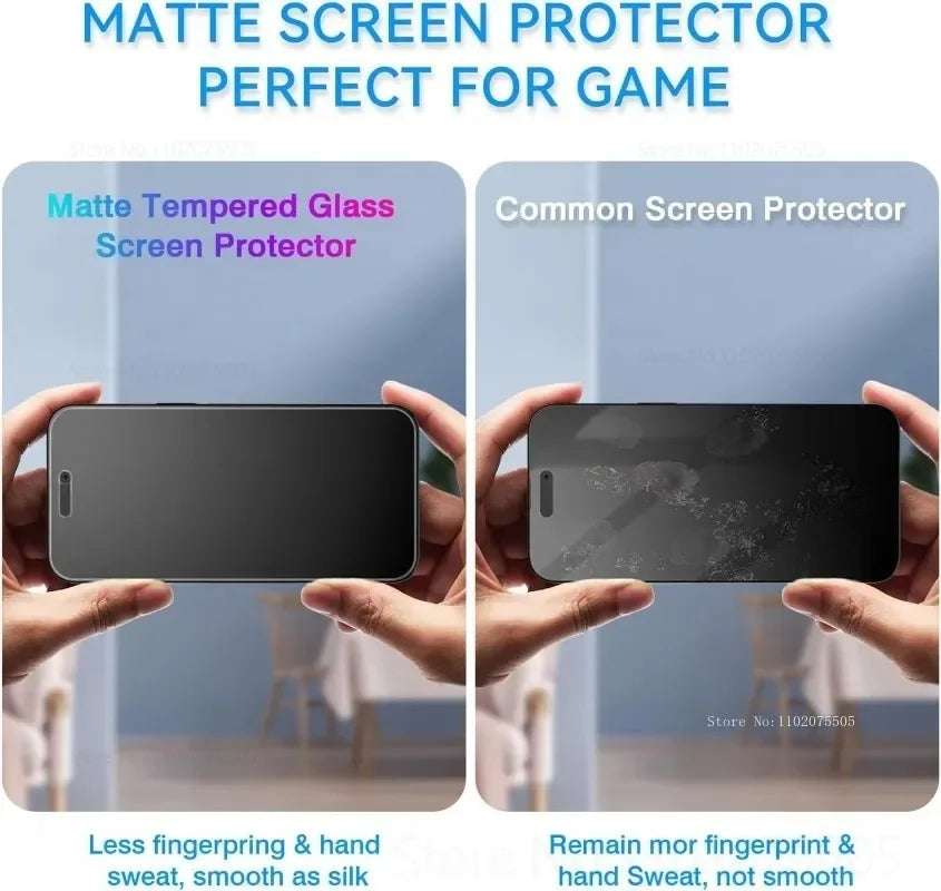 3Pcs Matte Tempered Glass Film for iPhone 17 16 15 14 Pro Max 17 Air Screen Protector for iPhone 13 12 11 Pro 16e 15 Plus XS XR
