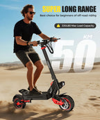 J15MAX Electric Scooter Adults 1600W Powerful Motor, 40-50 Max Range, Top 31 MPH, E Scooter W/Front/back Suspension for,10" Tire