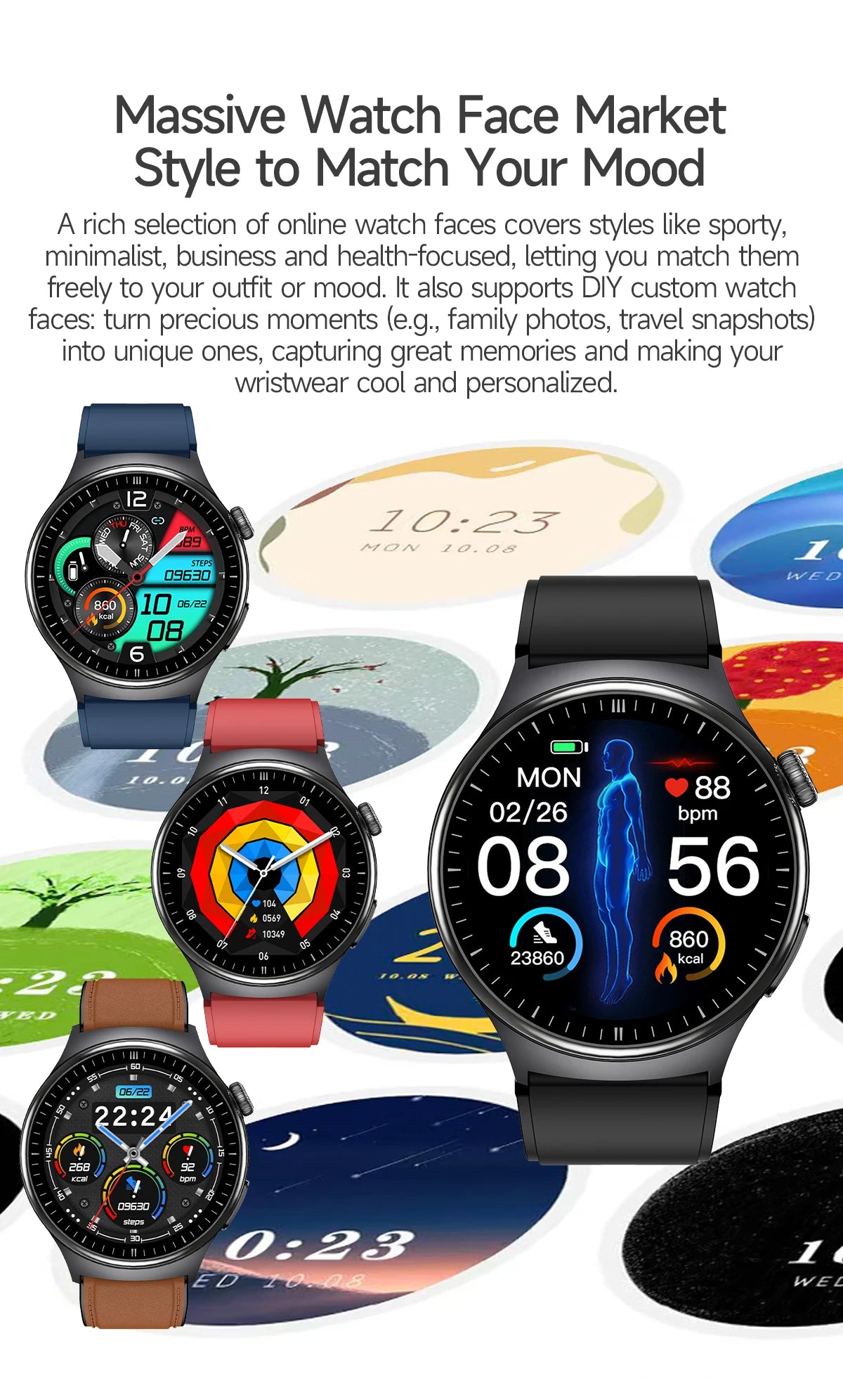 2026 New Micro Physical Examination Health SmartWatch Men ECG Uric Acid Lipids Blood Pressure BT Call Smartwatch For Android IOS