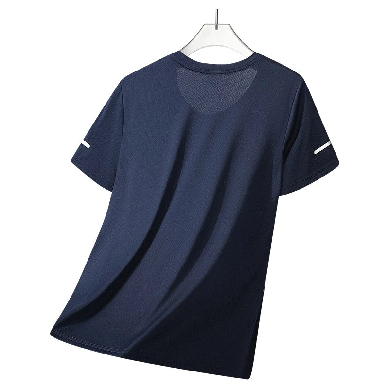 CHRLCK Men's Hiking Quick Drying T-shirts Breathable Running Fishing Tees Soft Elasticity Outdoor Sports Short Shirt Summer