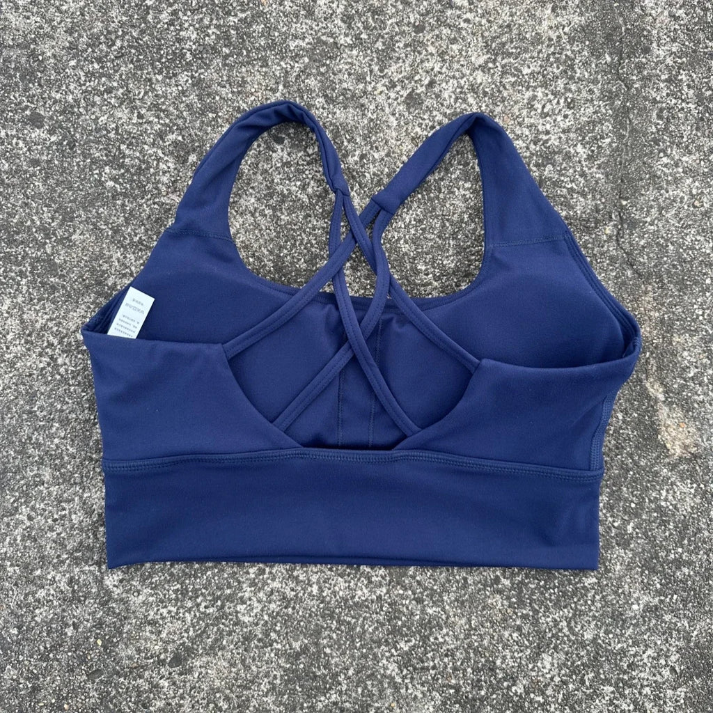 Solid Color Soft Tight Gym Yoga Underwear high strength shockproof Women Cross Back Fitness Bra Sport Top Comprehensive Butter