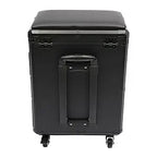 Rolling Makeup Train Case w/Tattoo Armrest Stand,Beauty Trolley Case with 3 Drawers, 4 Universal Wheels, and Combination Lock