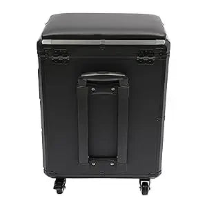 Rolling Makeup Train Case w/Tattoo Armrest Stand,Beauty Trolley Case with 3 Drawers, 4 Universal Wheels, and Combination Lock