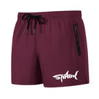 Shark Graphic Men's Board Shorts Summer Casual Beach Shorts with Mesh Liner Zipper Pockets Quick Dry Swim Trunks Bathing Suit