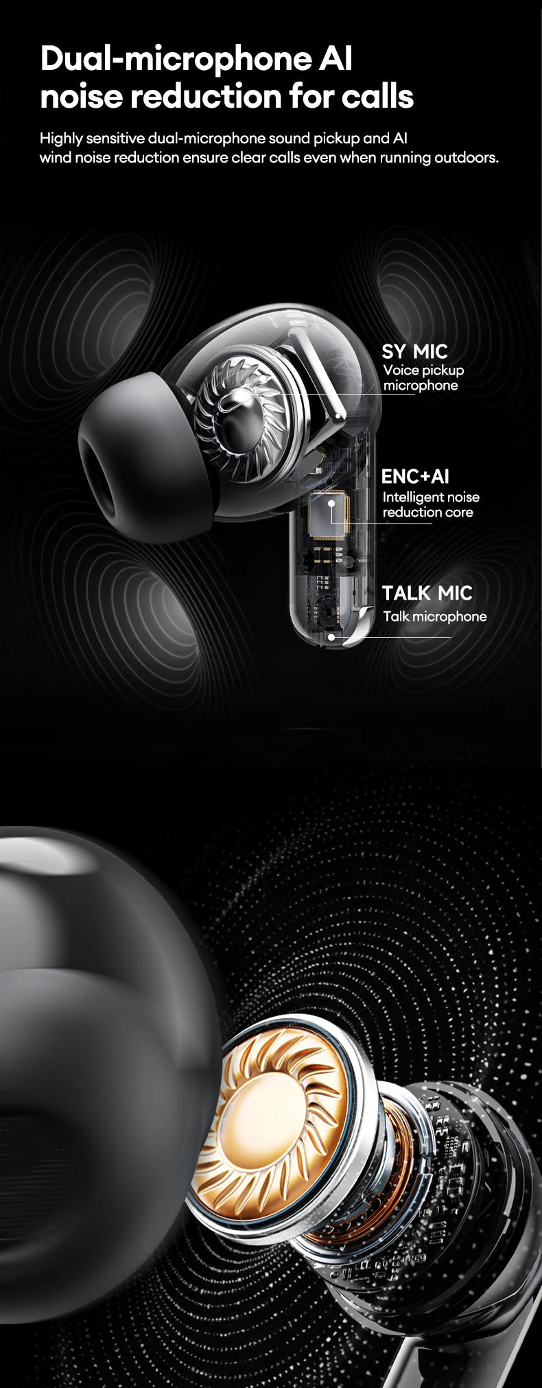 Choice Lenovo LE208 Wireless Leather Earphones Bluetooth 6.0 ENC Earphones Noise Reduction Headphone Low Latency Gaming Headset