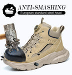 Rotary Buckle Safety Shoes for Man with Steel Toe Cap Anti-smashing, Anti-puncture, Anti-slip Work Safety Boots Industry Welding