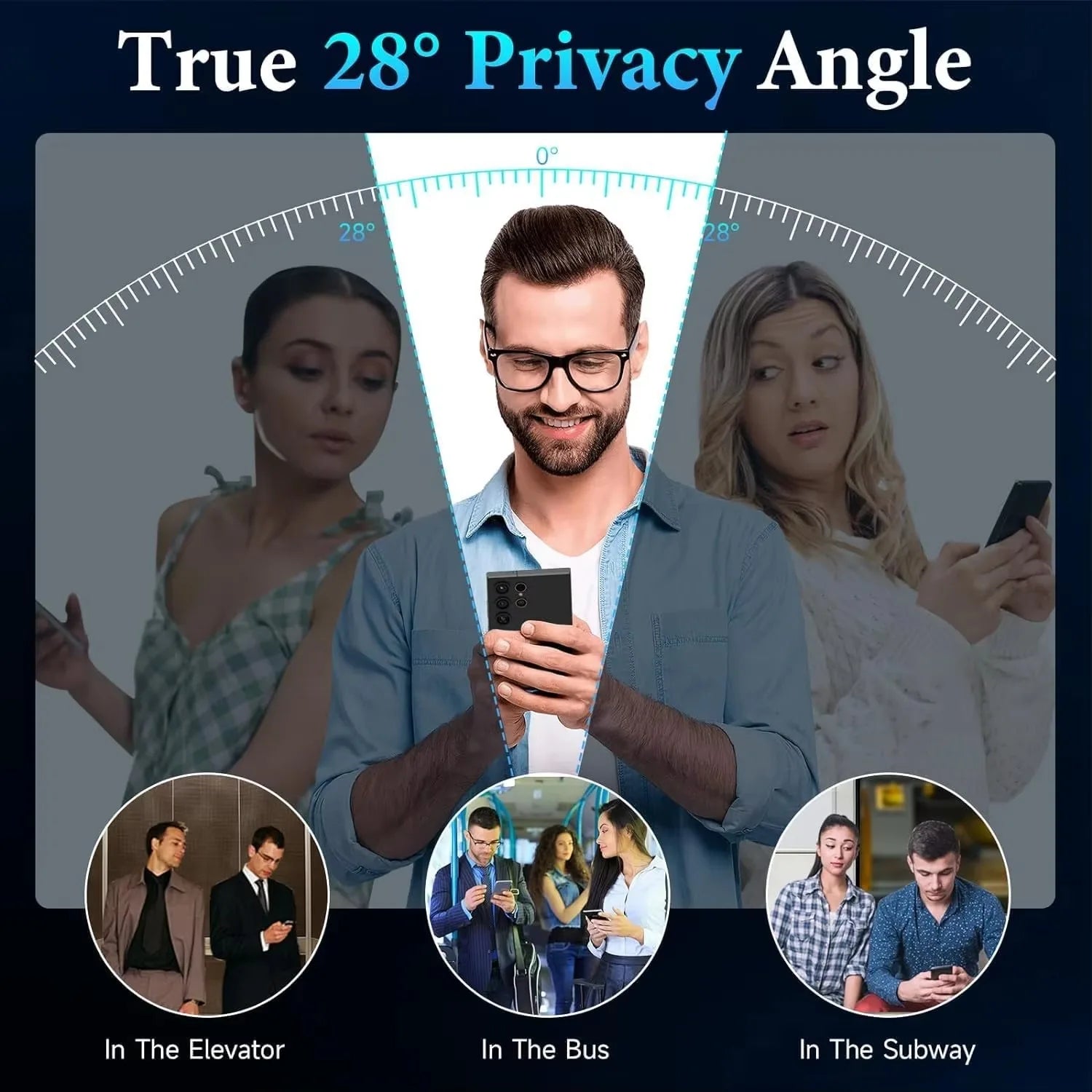 3Pcs Privacy Tempered Glass Screen Protector Fits Galaxy S25 S24 S23 S22 Series Easy to Install Image secondaire du produit