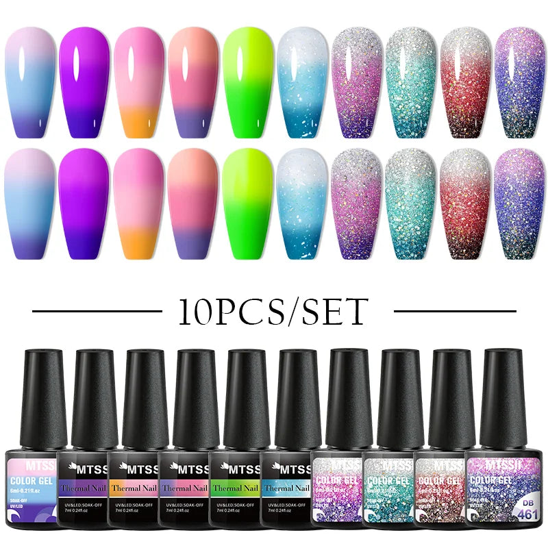 10/12PCS/SET Cat Magnetic Gel Nail Polish Set 9D Reflective Glitter Gel Semi Permanent UV Gel Soak Off Sparkling Nail Art Kits