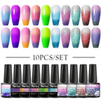 10/12PCS/SET Cat Magnetic Gel Nail Polish Set 9D Reflective Glitter Gel Semi Permanent UV Gel Soak Off Sparkling Nail Art Kits