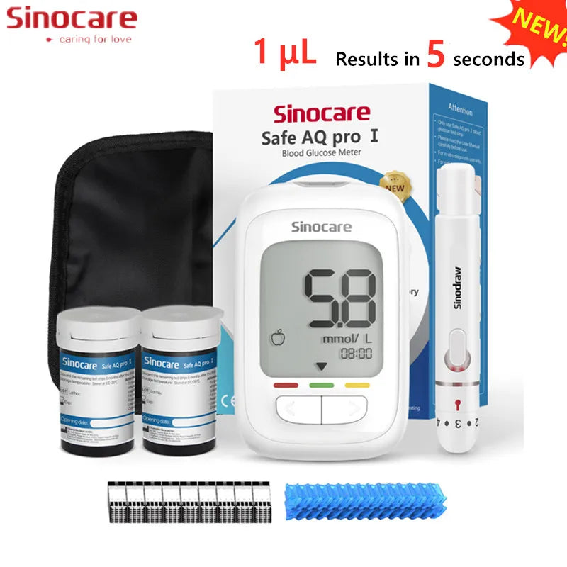 Sinocare Safe AQ pro Ⅰ Blood Glucose Meter Glucometer Kit Diabetes Tester Medical Blood Sugar Meter or Only Test Strips Lancets Main image