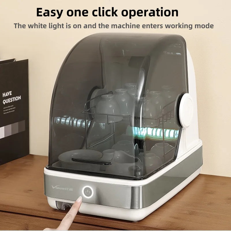 220V 22L Double-layer Compact Portable Sterilizer Machine for Home Kitchen Utensils Baby Bottles UV Sterilization and Drying