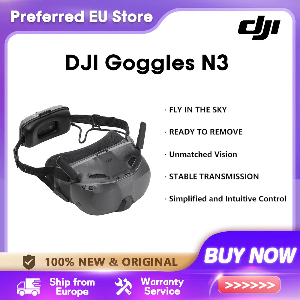 DJI Goggles N3 FPV Goggles 1080p Ultra Wide Screen Immersive Flight Experience FPV Wireless Streaming Goggles N3