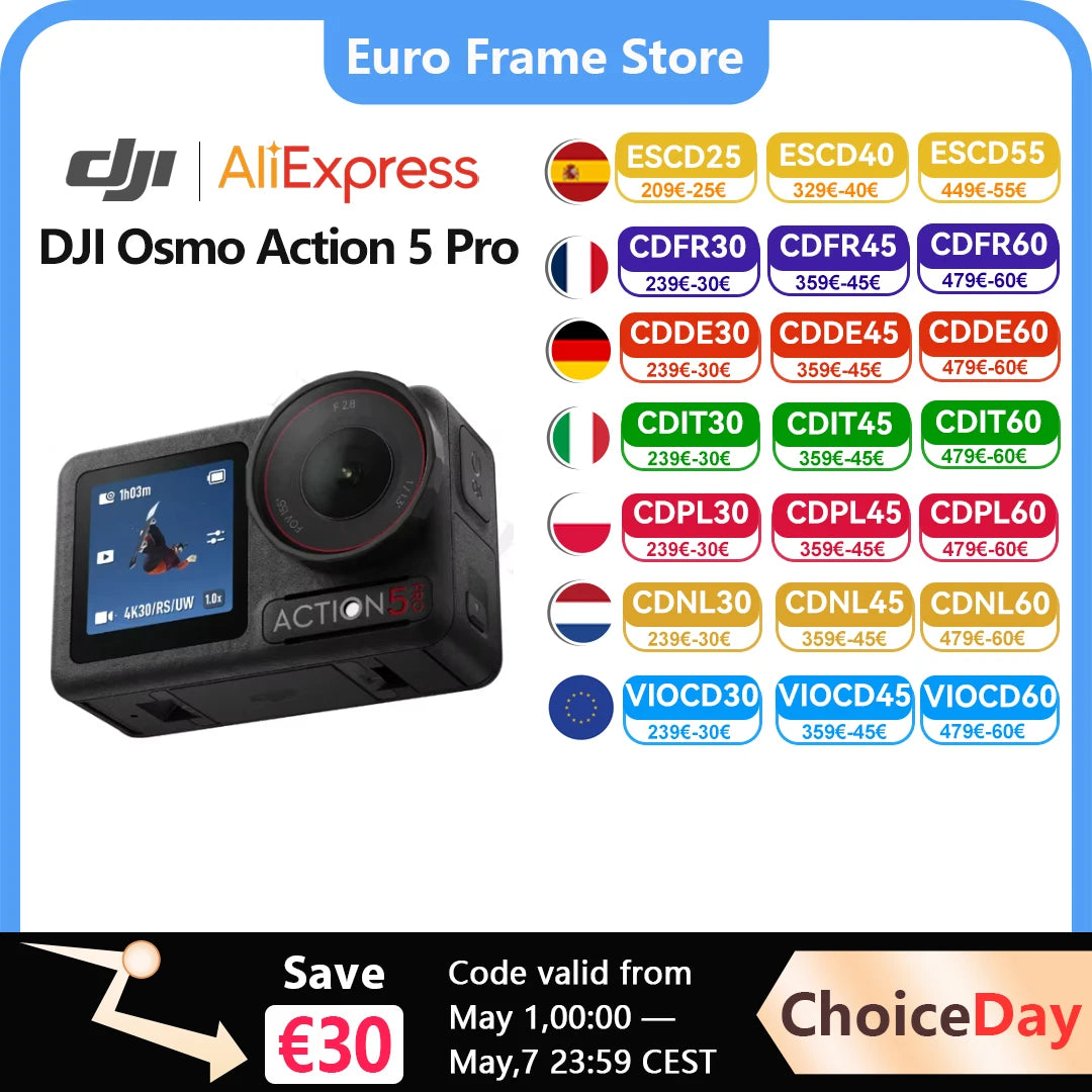 DJI Osmo Action 5 pro 1/1.3 ″ SSOR 4hrs Extended Battery Life twin OLED High-bright touchscreen Action 5 Main image