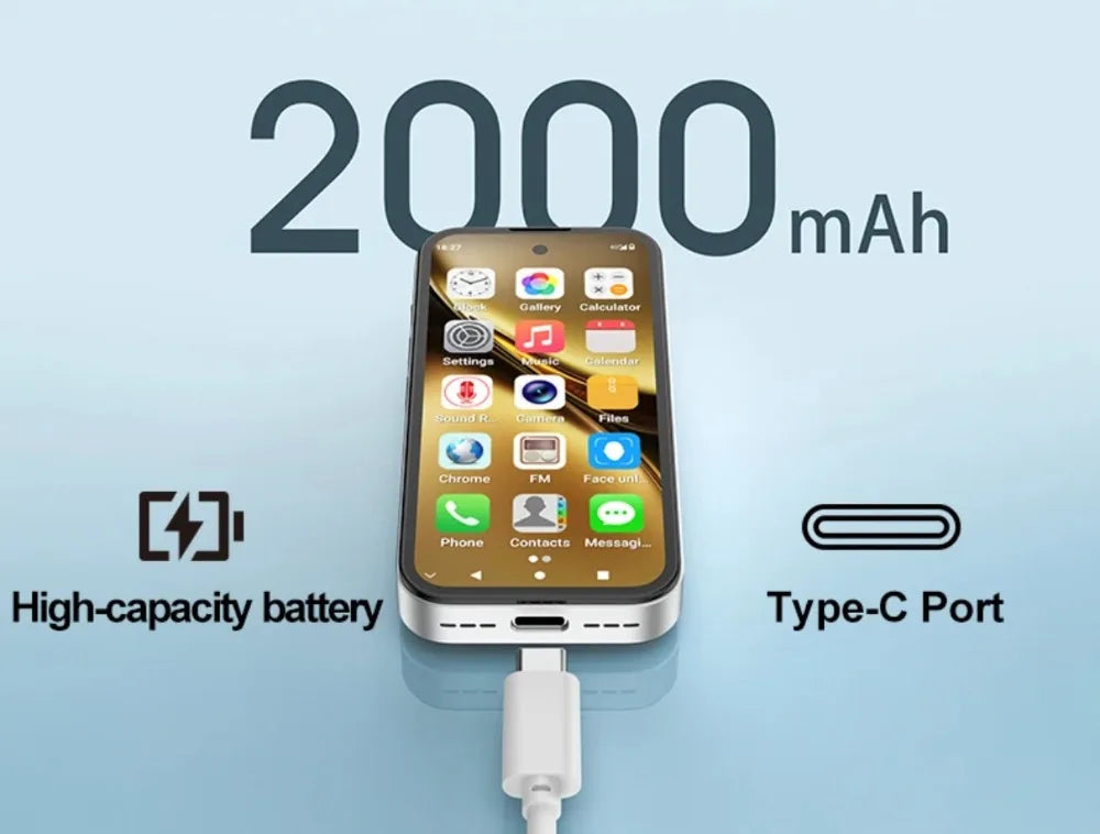 UNIWA Q333 4G 3.58 Inch Mini HD Smartphone 3GB RAM 64GB ROM 2000mAh Mobile Phones BT 5.0 Google Play Store Face ID Small Phone
