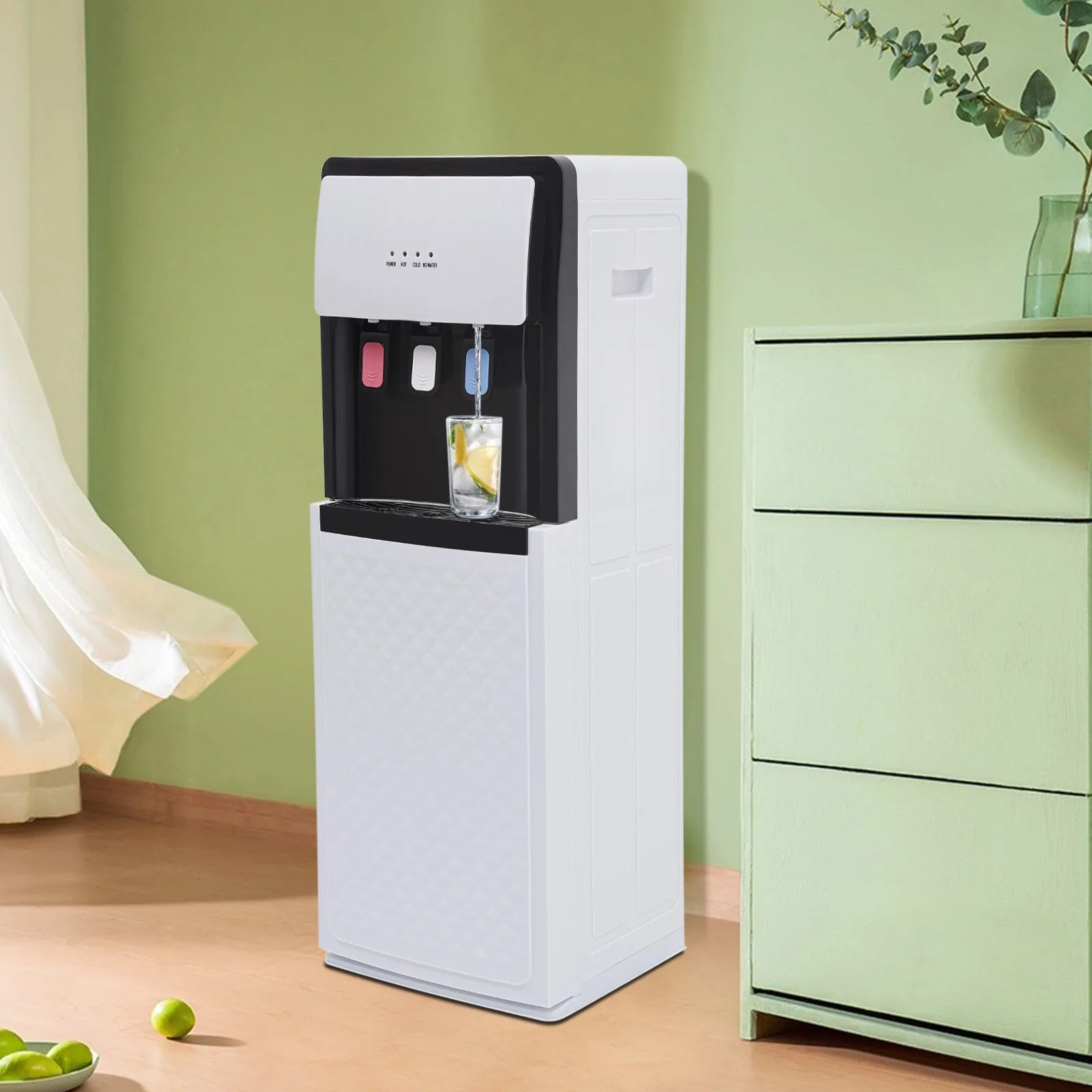 Modern White Bottom Loading Water Dispenser Hot/Cold Water Cooler Dispenser with Anti-Scalding Design for Offices Homes Gyms