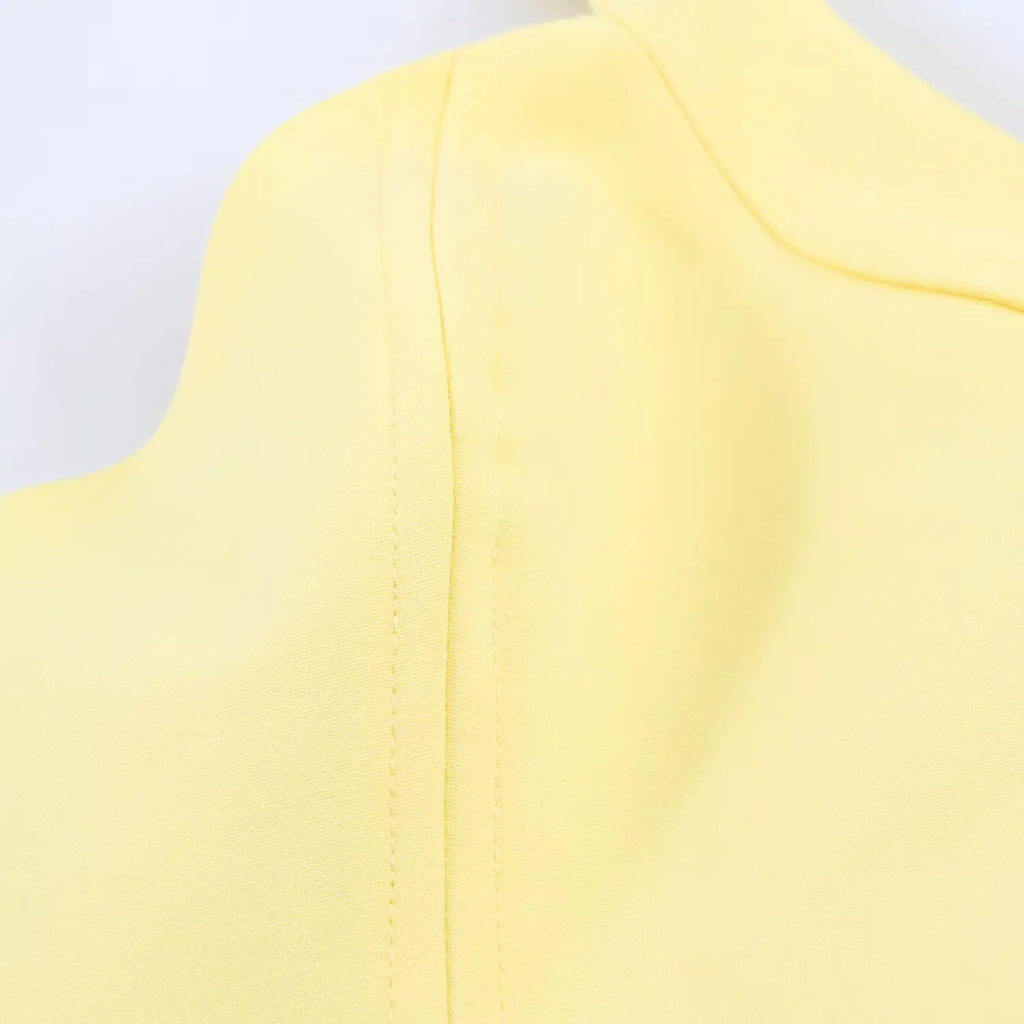 HH Summer Elegant Halter Neck Pleated Solid Elegant Short Dress For Woman Sexy Backless Sleeveless Party Mini Dress Mujer