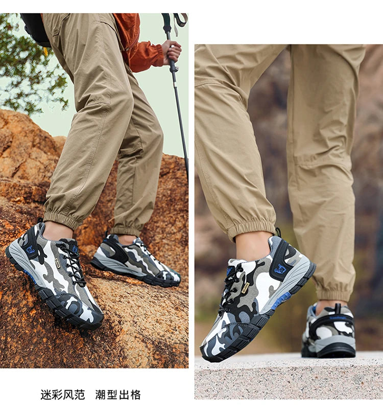 Men Casual Shoes Summer Outdoor Sneakers Women Footwear Trainer Camouflage Shoe Anti Slip Wear-Resistant Hiking Footwear