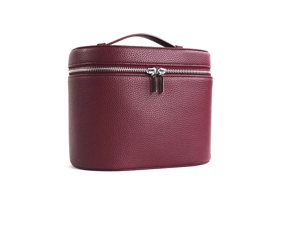 Large-capacity PU leather cosmetic box with internal storage box, customizable names and letters, travel portable cosmetic bag