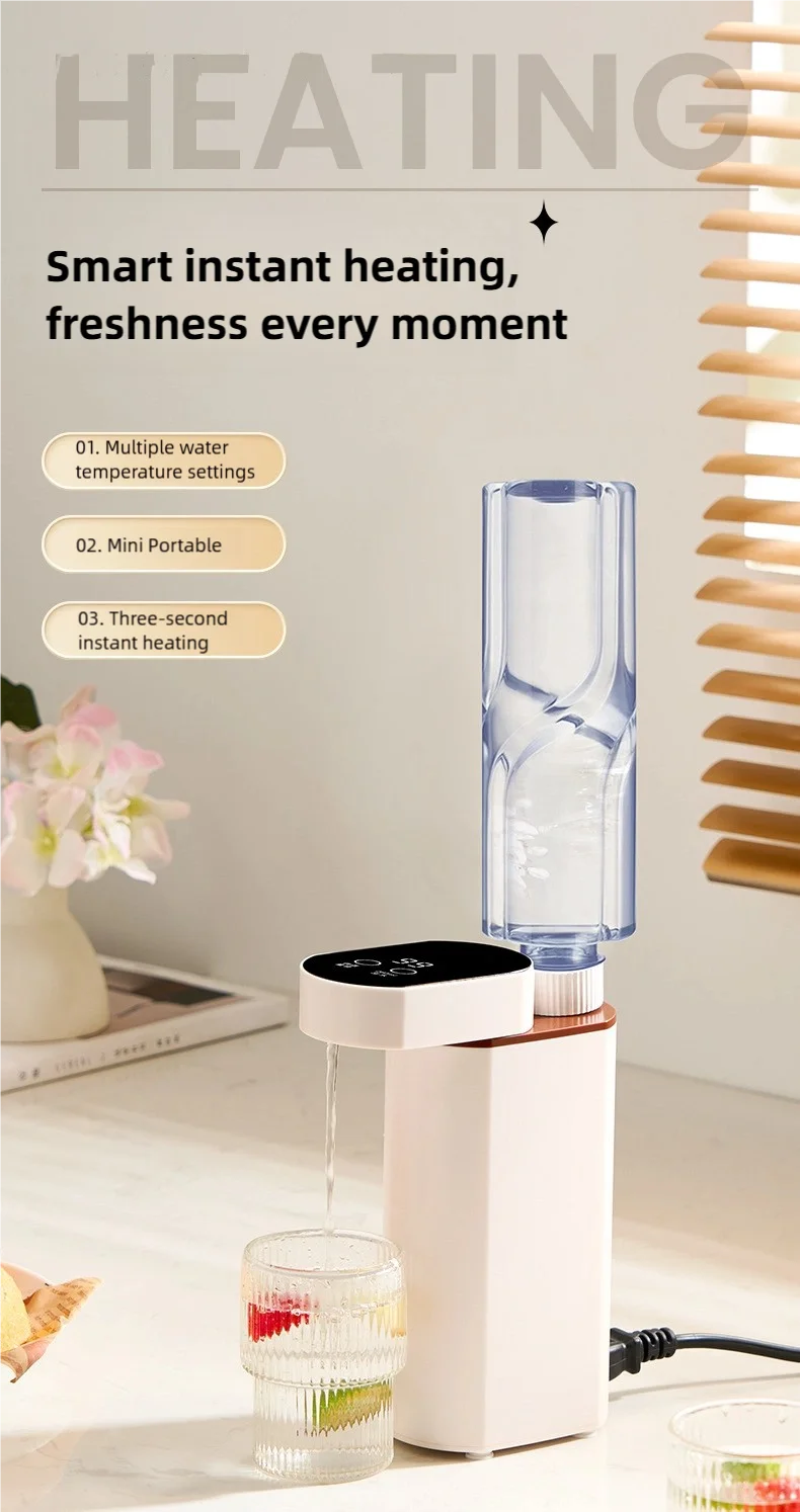 2000W Instant-Heat Water Dispenser 3-Second Rapid Heating Compatible with Mineral Water/Bottled Water Portable Water Dispenser