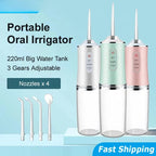 Portable Smart Electric Oral Irrigator 4 Jets 3 Modes USB Rechargeable Cordless Water Flosser Jet Irrigator Dental Teeth Cleaner