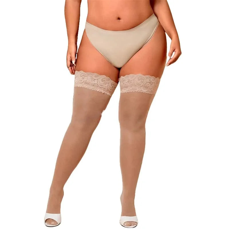 2026new Over Knee Thigh High Stockings Anti-slip Plus Size Black Oversized Fishnet Long Lace Socks for Women XXL Spring Summer