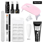 24PCS/Set 20ml Poly Naili Extension Gel  Kit Mini UV Lamp Sealer With Base Top Coat Professional Poly UVNail Gel Kit Starter Kit