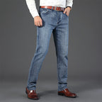 Wthinlee Business Men Jeans Casual Straight Stretch Fashion Classic Blue Black Work Denim Trousers Spring Summer Brand Clothing