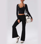 Yoga Sport Shirt Blouses Pilates Crop Top Fitness Women's Long Sleeve T-shirt Tees Sweatshirt Sportswear Woman Gym Yoga Clothes