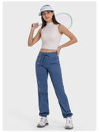 Women Quick Drying Sports Pants Lightweight Breathable Running Fitness High Waisted Loose Wide Leg Casual Yoga Pants 2024 Autumn
