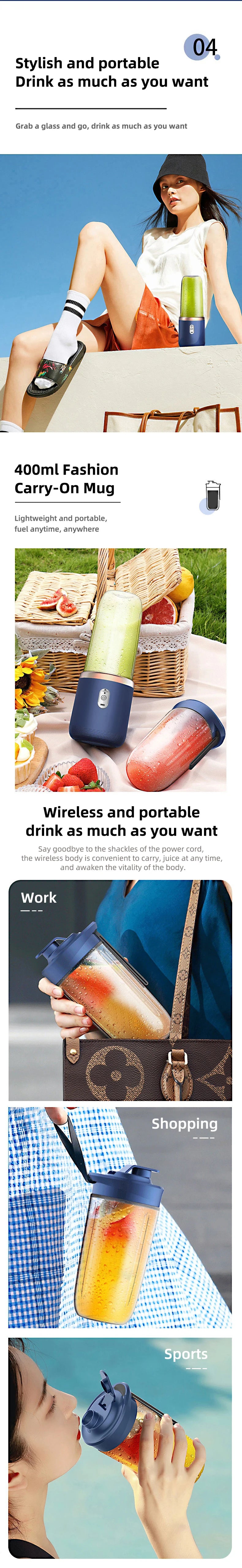 HOMEFISH Double Cup Multifunction Usb Fruit Mixers Juicers Portable Electric Juicer Blender Fruit Juicer Cup Food Milkshake