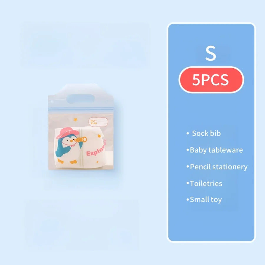 5pcs multi-size maternity bag storage bag Mother and baby outing clothes diaper travel packaging Zipper bag