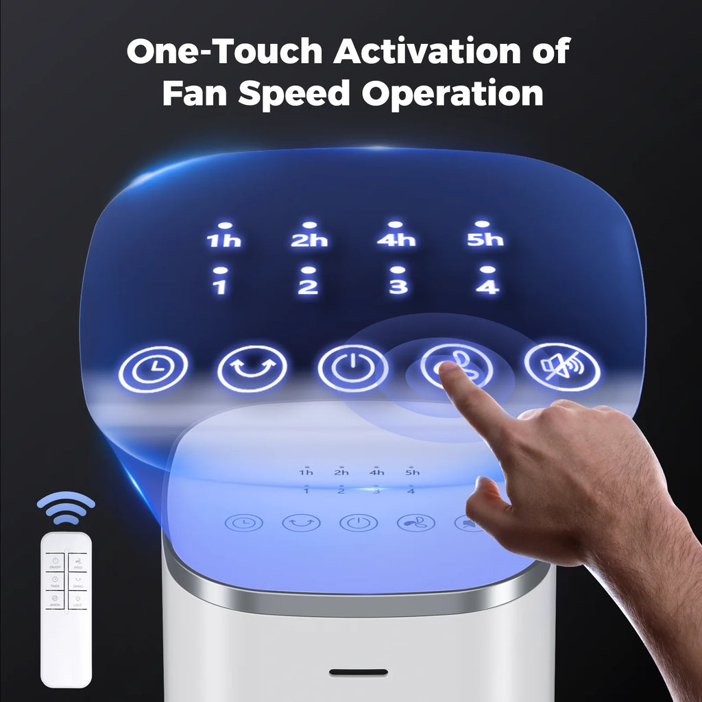 Patbrela 40inch Electric Tower Fan, 4 Speeds, 51° Oscillation, Remote Control, 12H Timer, 45W with Touch Control