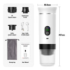 DENOKIN Portable Espresso Coffee Machine With Digital Display 3-in-1 Capsule Coffee Maker for Car & Home Camping Coffee Maker