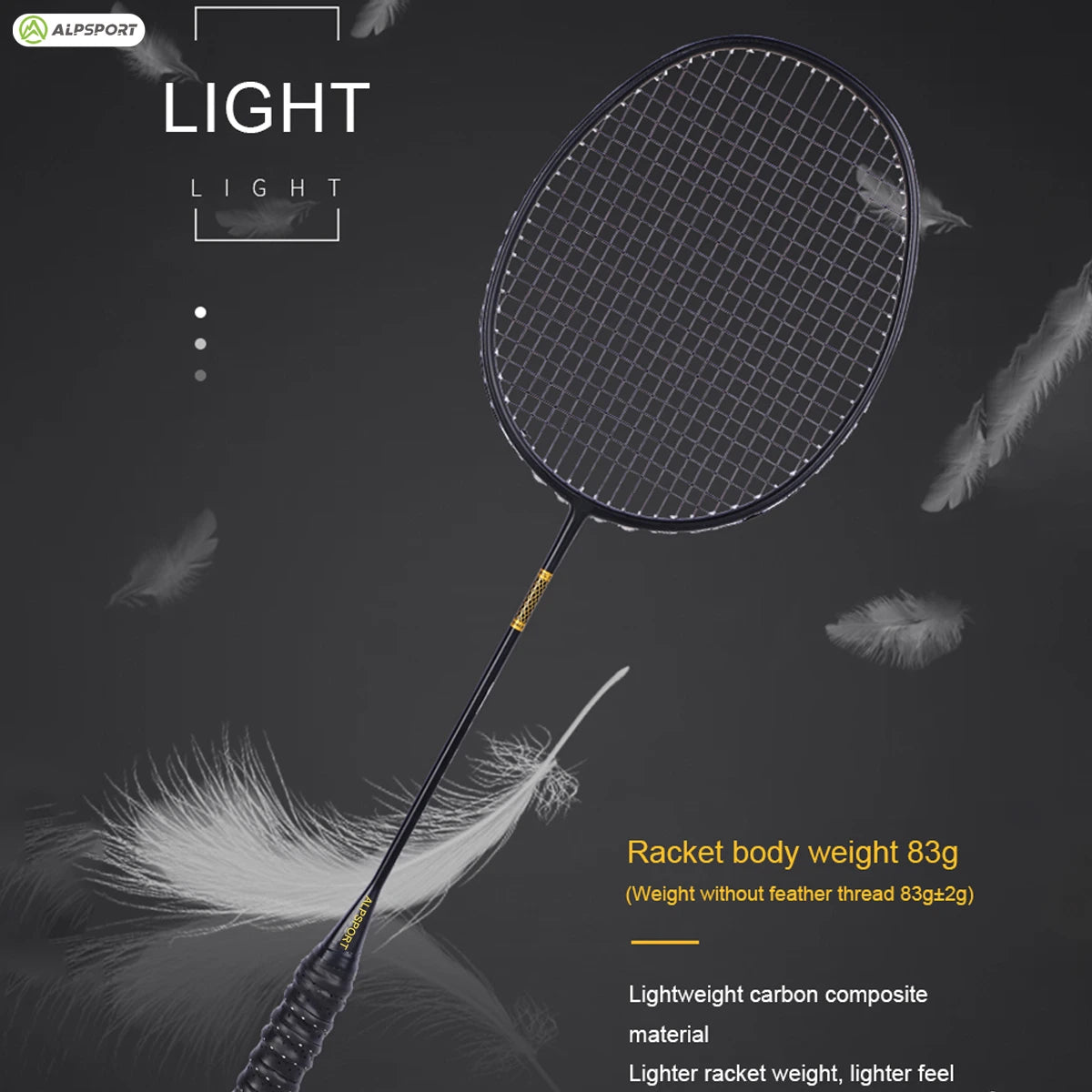 ALP ZJ2.0 Pro 4U 85g 100% Carbon Fiber + Titanium Alloy Badminton Racket Ultra-light Sports Equipment Racket Badminton Training Image secondaire du produit