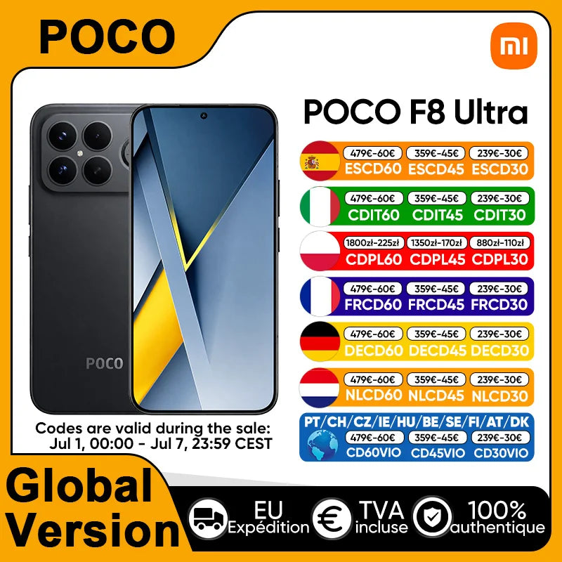 Global Version POCO F8 Ultra 5G Smartphone Snapdragon® 8 Elite Gen 5 6.9" Eye-care AMOLED Display 100W HyperCharge 6500mAh NFC I Main image